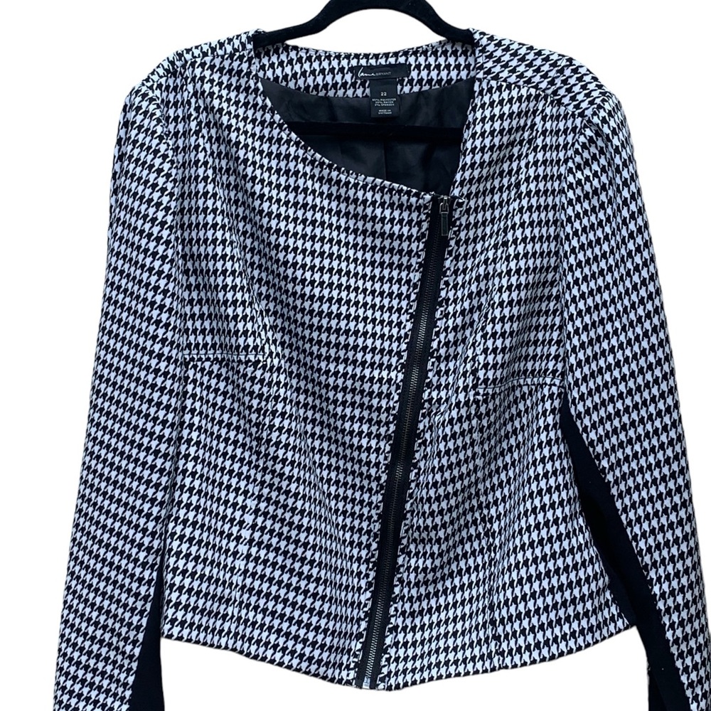 Lane Bryant Blazers size 22 office preppy minimalist black/white